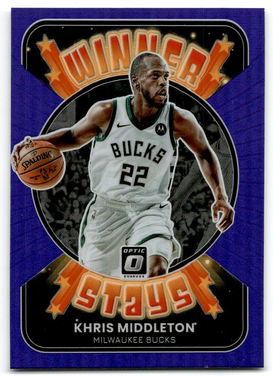 2021-22 Donruss Optic Winner Stays Purple Khris Middleton Milwaukee Bucks #2