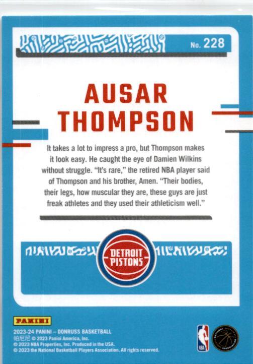 2023-24 Donruss #228 Ausar Thompson Rookie Detroit Pistons