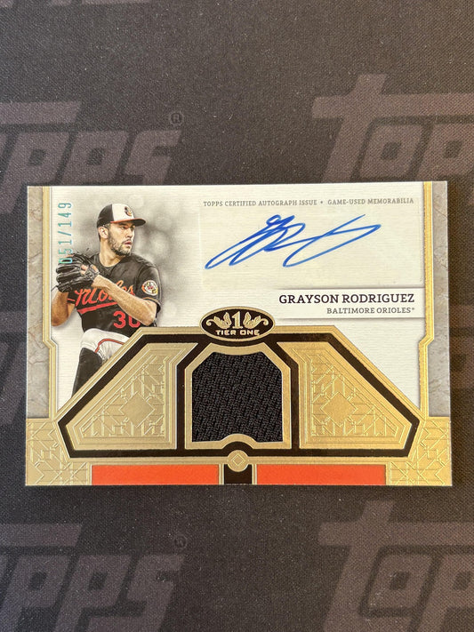 2024Topps Tier One Auto Single Relic /149 #TIAR-GR Grayson Rodriguez Orioles