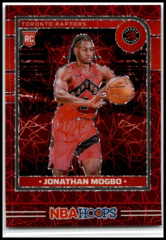 2024-25 Hoops Lazer Red Prizms Premium /99 #24 Jonathan Mogbo Raptors