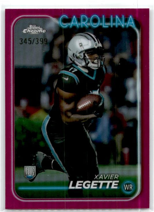 2024 Topps Chrome Magenta Refractor #211 Xavier Legette Rookie Panthers