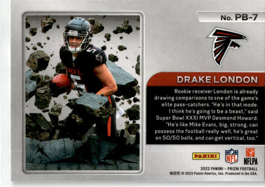 2022 Panini Prizm Prizm Break #PB-7 Drake London Atlanta Falcons