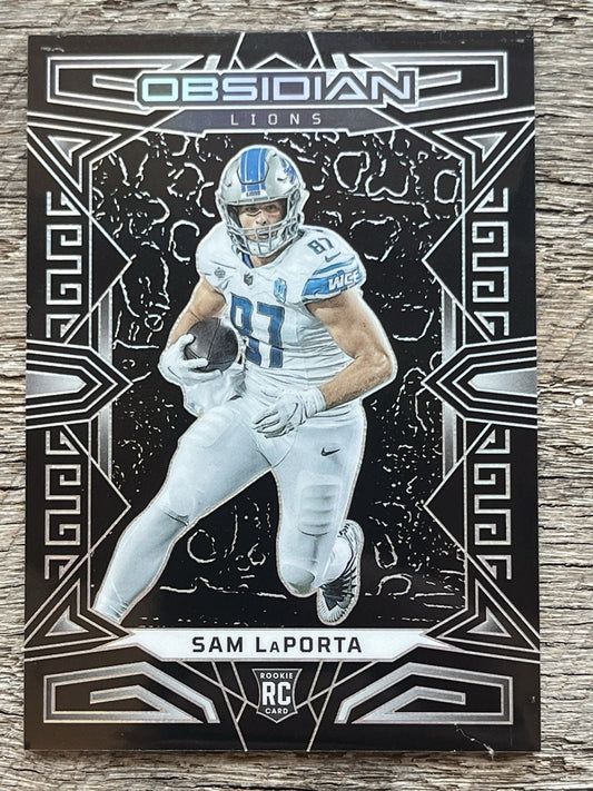 2023 Obsidian Asia Pulsar Prizm Black Silver Sam LaPorta RC Detroit Lions