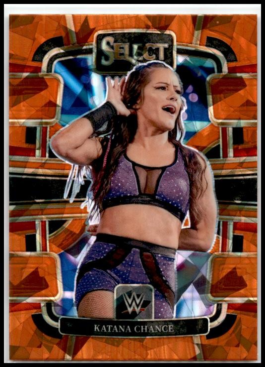2024 Panini Select WWE Orange Ice Prizms #80 Katana Chance