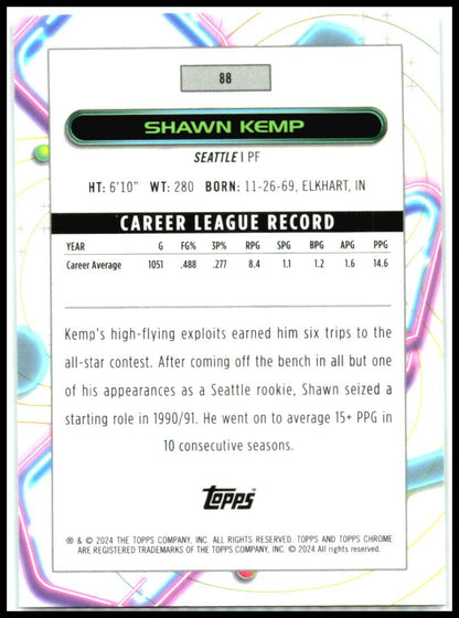 2023-24 Topps Chrome Cosmic #88 Shawn Kemp Seattle SuperSonics