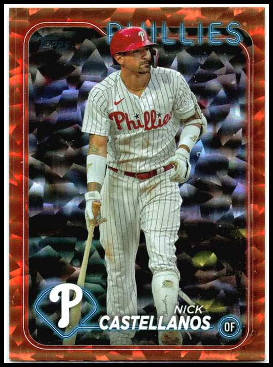 2024 Topps Chrome Orange Crackle Foil #/299 #219 Nick Castellanos Phillies