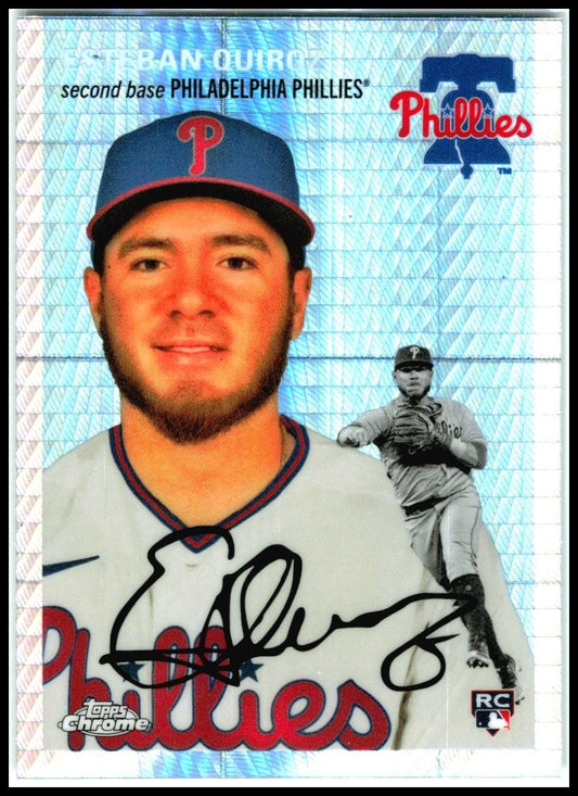 2023 Topps Chrome Platinum Anniversary Prism #176 Esteban Quiroz Rookie Phillies
