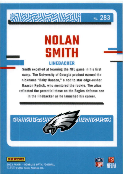 2023 Donruss Optic #283 Nolan Smith Philadelphia Eagles