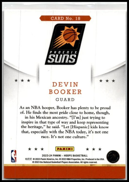 2023-24 Hoops Hoops Throwback #18 Devin Booker Phoenix Suns