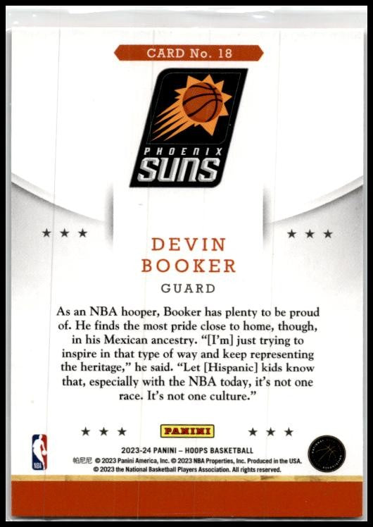 2023-24 Hoops Hoops Throwback #18 Devin Booker Phoenix Suns