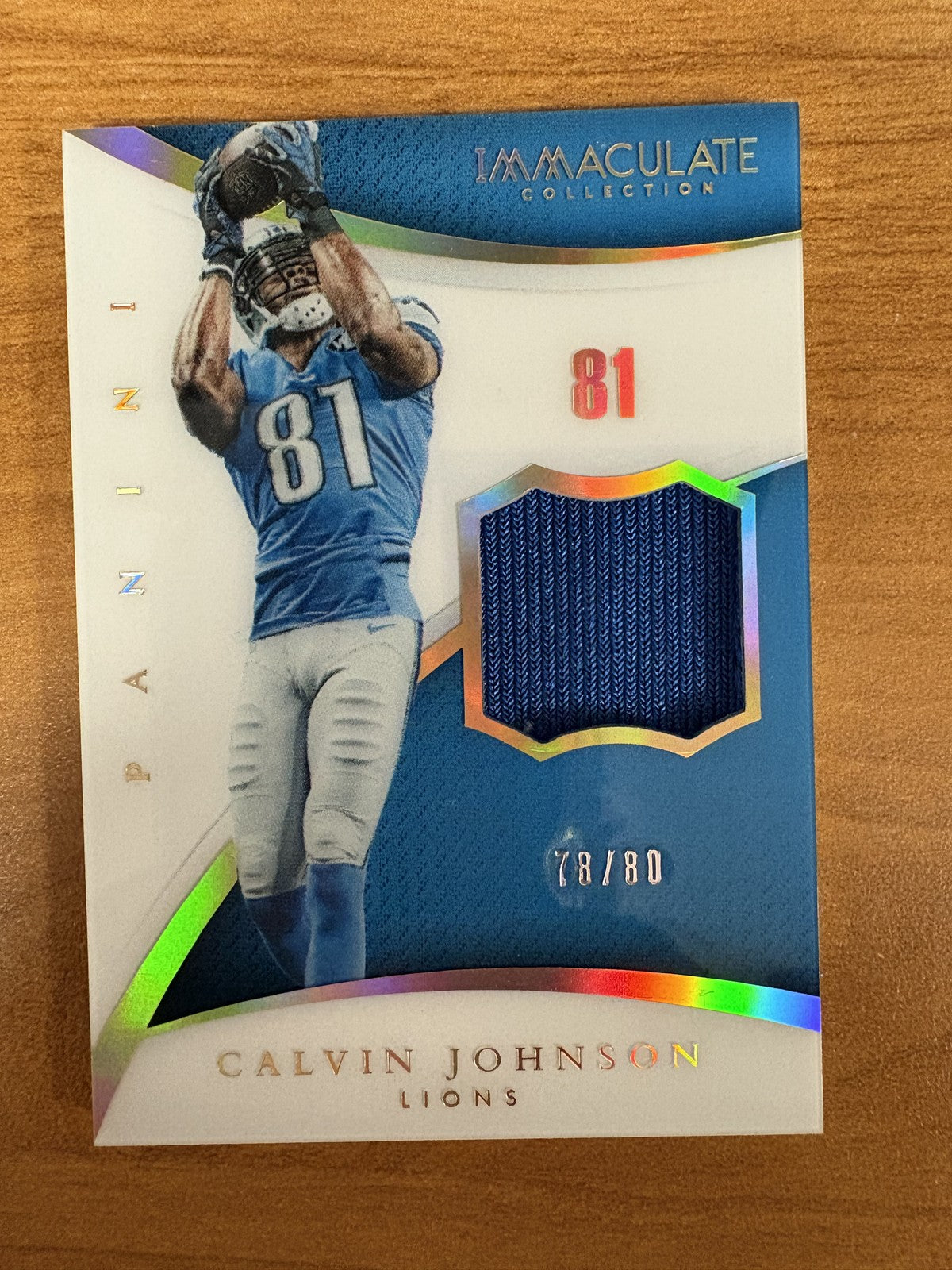 2015 Panini Immaculate Collection Numbers Memorabilia #9 Calvin Johnson Lions