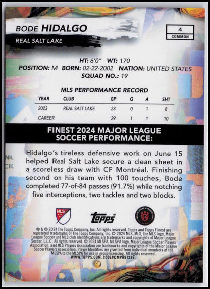 2024 Finest MLS #4 Bode Hidalgo