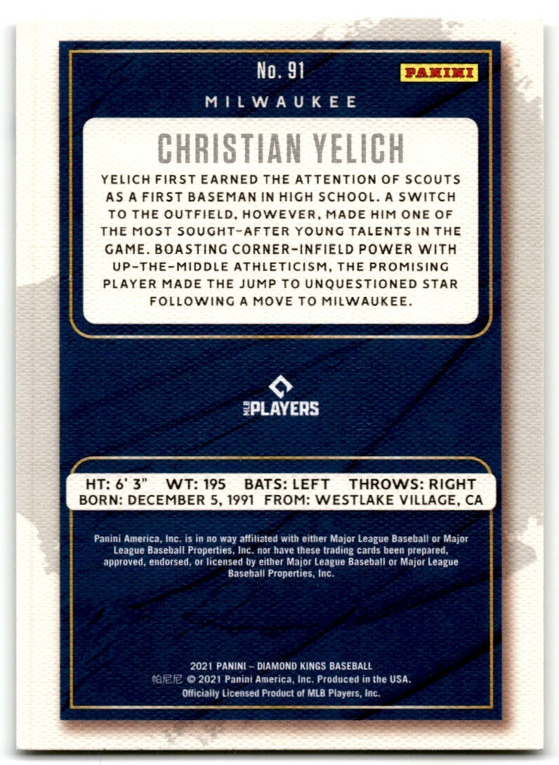 2021 Panini Diamond Kings Artist Proof Blue Christian Yelich Milwaukee Brewers