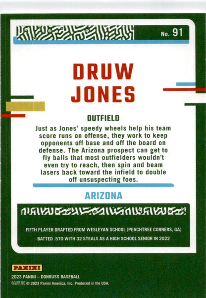 2023 Donruss #91 Druw Jones  Rookie Diamondbacks.