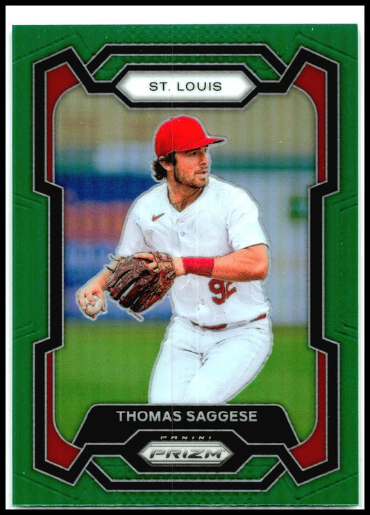 2024 Panini Prizm Green Prizms #17 Thomas Saggese St. Louis Cardinals
