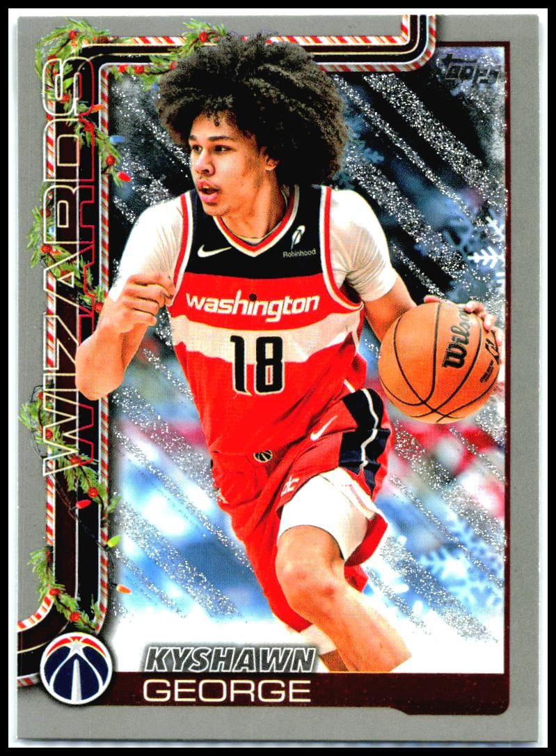 2025-26 Topps Holiday Glitter Holiday #H77 Kyshawn George Wizards