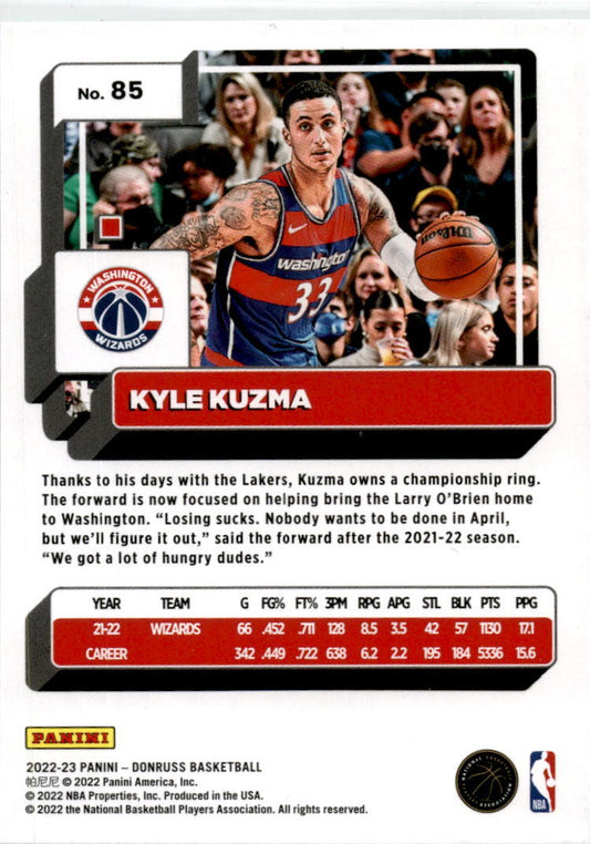 2022 Donruss Green Laser #84 Kyle Kuzma