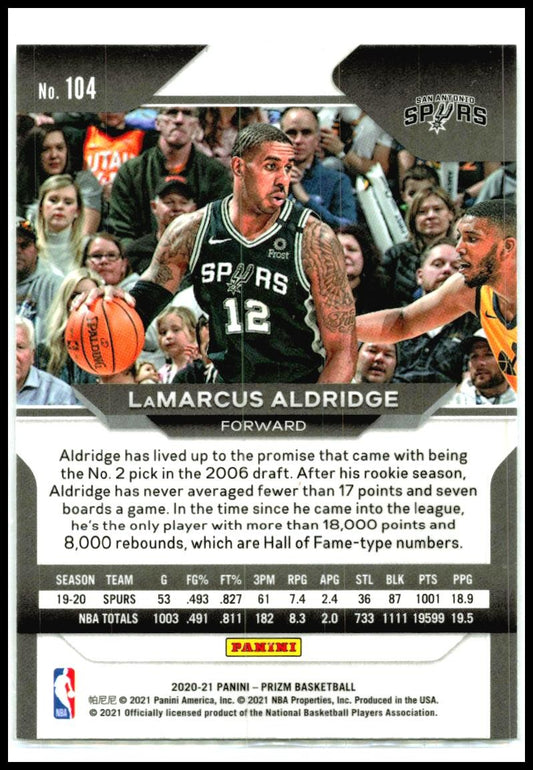 2020-21 Prizm #104 LaMarcus Aldridge Spurs