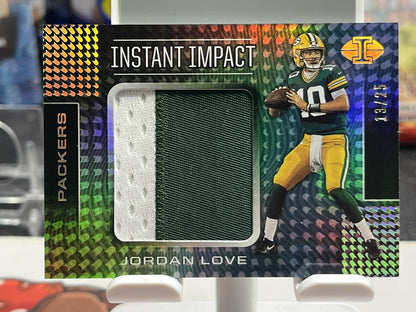 2020 Illusions Jordan Love Instant Impact 2 Color Patch /25 Green Bay Packers