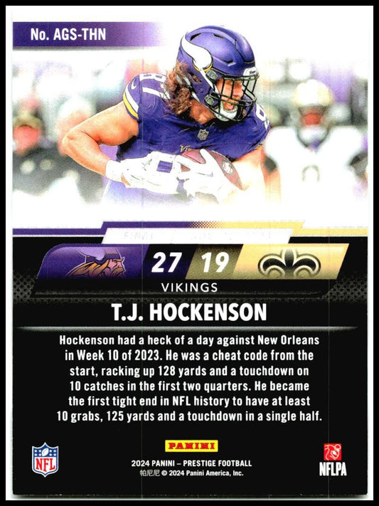 2024 Panini Prestige Any Given Sunday #AGS-THN T.J. Hockenson Minnesota Vikings