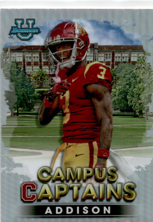 2022-23 Bowman's Best University Campus Captains #CC-4 Jordan Addison USC Trojan