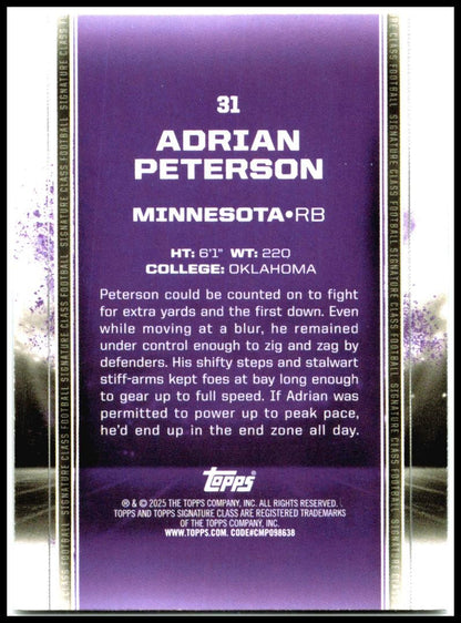 2024 Topps Signature Class #31 Adrian Peterson Minnesota Vikings