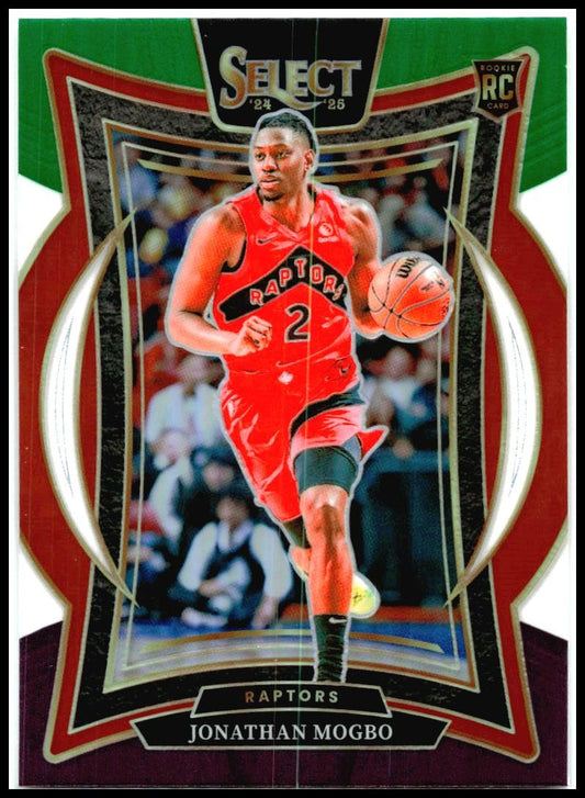 2024-25 Panini Select Green White Purple Prizm #87 Jonathan Mogbo Rookie Raptors