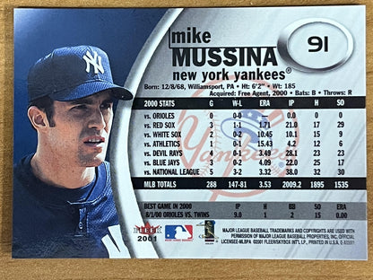 2001 Fleer E-X #91 Mike Mussina New York Yankees