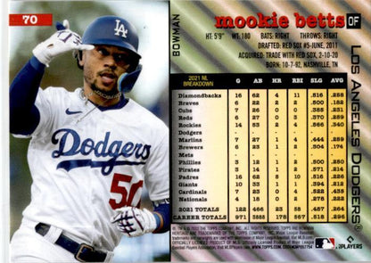 2022 Bowman Heritage #70 Mookie Betts Los Angeles Dodgers
