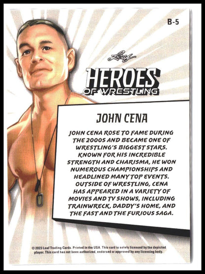 John Cena #B-5 2023 Leaf Heroes of Wrestling