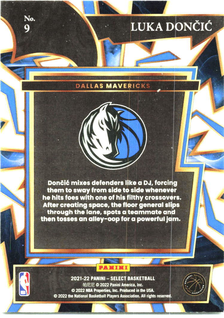 2021-22 Panini Select Turbo Charged #9 Luka Doncic Dallas Mavericks