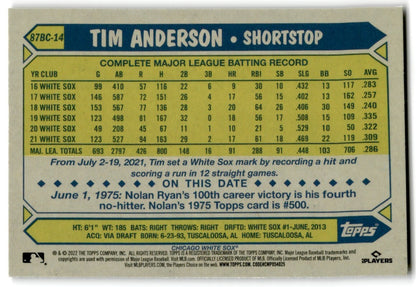 2022 Topps Chrome 1987 Baseball Tim Anderson Chicago White Sox #87BC-14