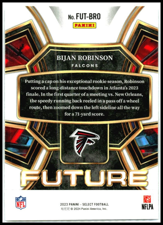 2023 Panini Select Select Future #FUT-BRO Bijan Robinson Atlanta Falcons
