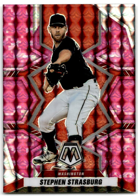 2021 Mosaic Pink Prizm Stephen Strasburg Washington Nationals #176