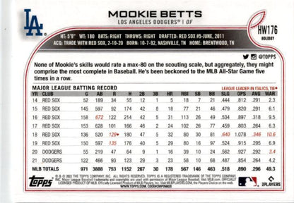 2022 Topps Holiday #HW176c Mookie Betts Los Angeles Dodgers