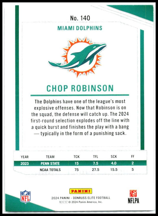 2024 Panini Donruss Elite Pink #140 Chop Robinson Rookie