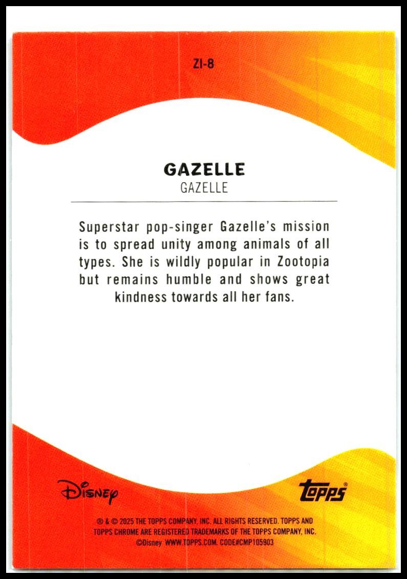2025 Topps Chrome Disney Zootopia #ZI-8 Gazelle