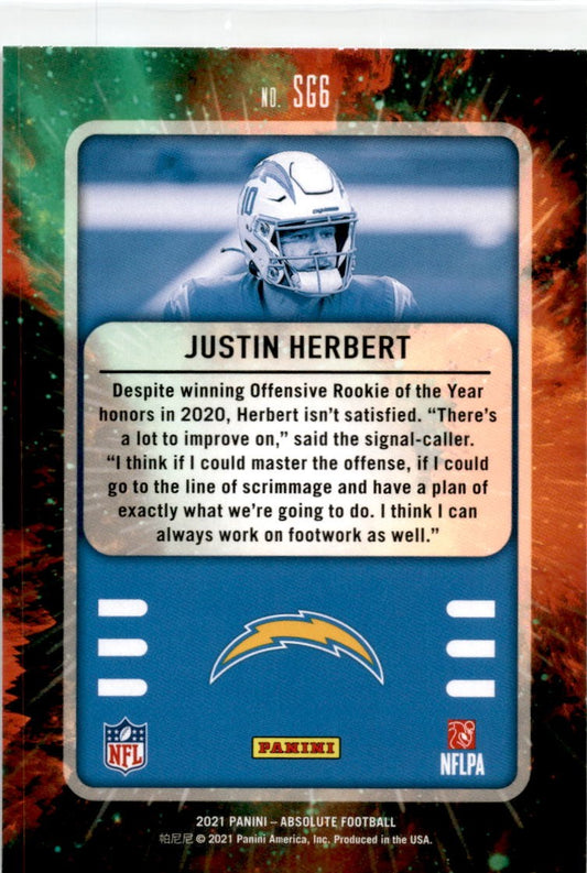 2021 Panini Absolute Star Gazing #SG6 Justin Herbert Los Angeles Chargers
