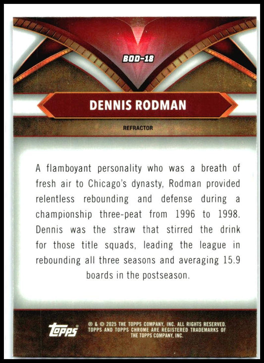 2024-25 Topps Chrome Ball of Duty #BOD-18 Dennis Rodman Chicago Bulls