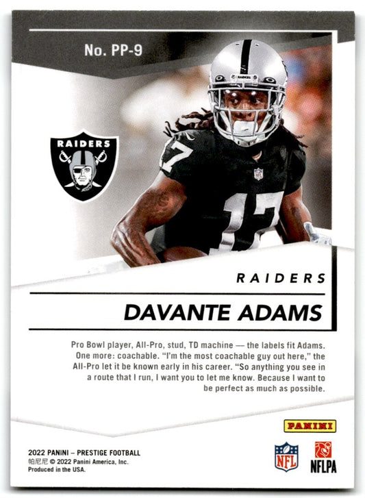 2022 Panini Prestige Prestigious Pros Davante Adams Las Vegas Raiders #PP-9