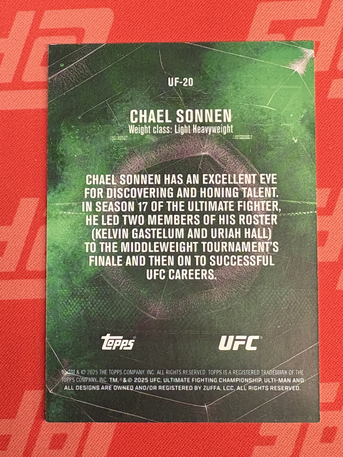 2025 Topps Knockout UFC The Ultimate Fighter #UF-20 Chael Sonnen