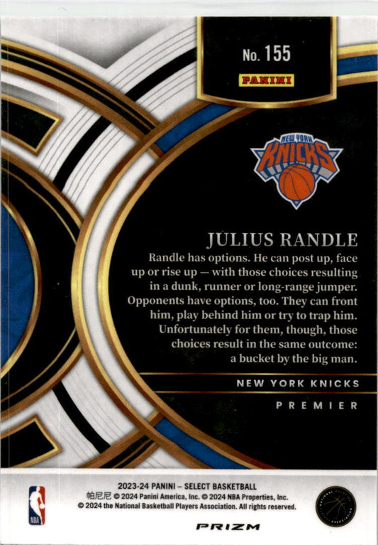 2023-24 Panini Select Green Shock Prizms #155 Julius Randle New York Knicks