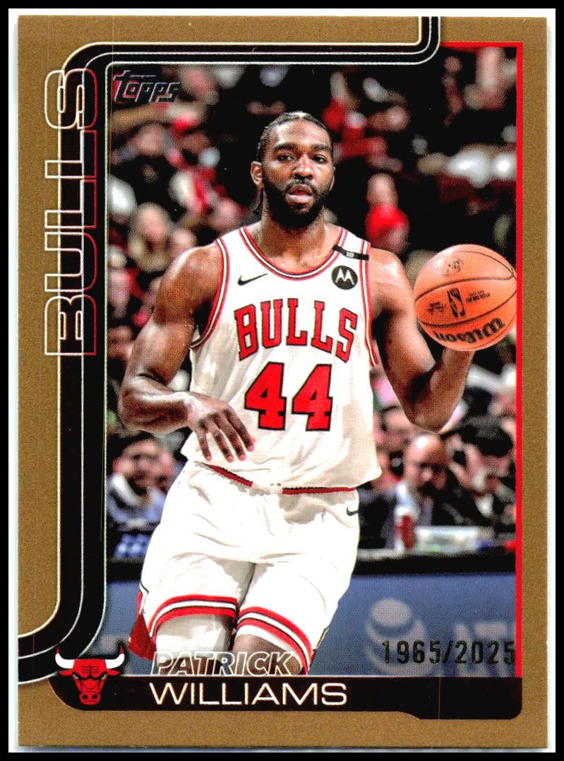 2025-26 Topps Gold #38 Patrick Williams #/2025 Chicago Bulls