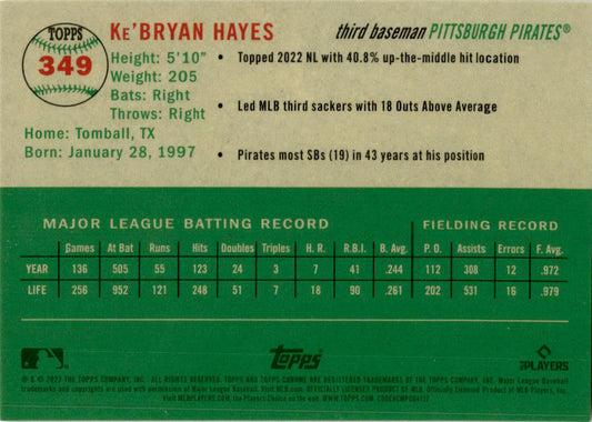 2023 Topps Chrome Platinum Anniversary Fuchsia Lava #349 Ke'Bryan Hayes