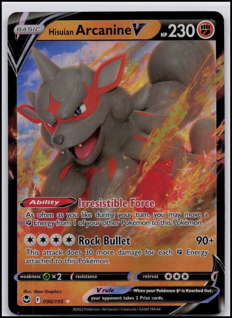 SWSH12: Silver Tempest #090/195 Hisuian Arcanine V
