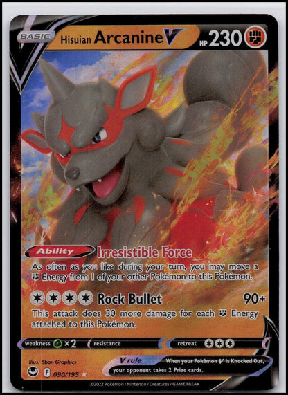 SWSH12: Silver Tempest #090/195 Hisuian Arcanine V