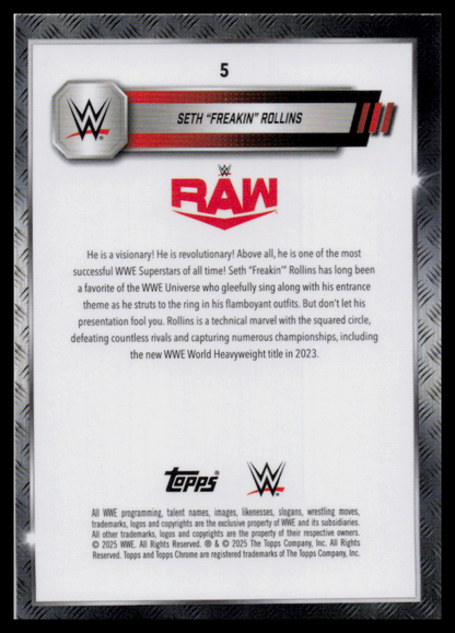 2024 Topps Chrome WWE #5 Seth Rollins