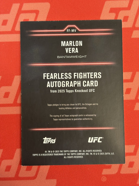 2025 Topps Knockout UFC Fearless Fighters #FF-MV Marlon Vera  Auto /299