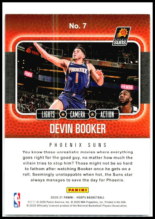 2020-21 Hoops Lights Camera Action #7 Devin Booker Phoenix Suns