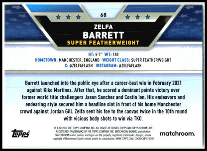 2024 Topps Chrome Boxing #68 Zelfa Barrett